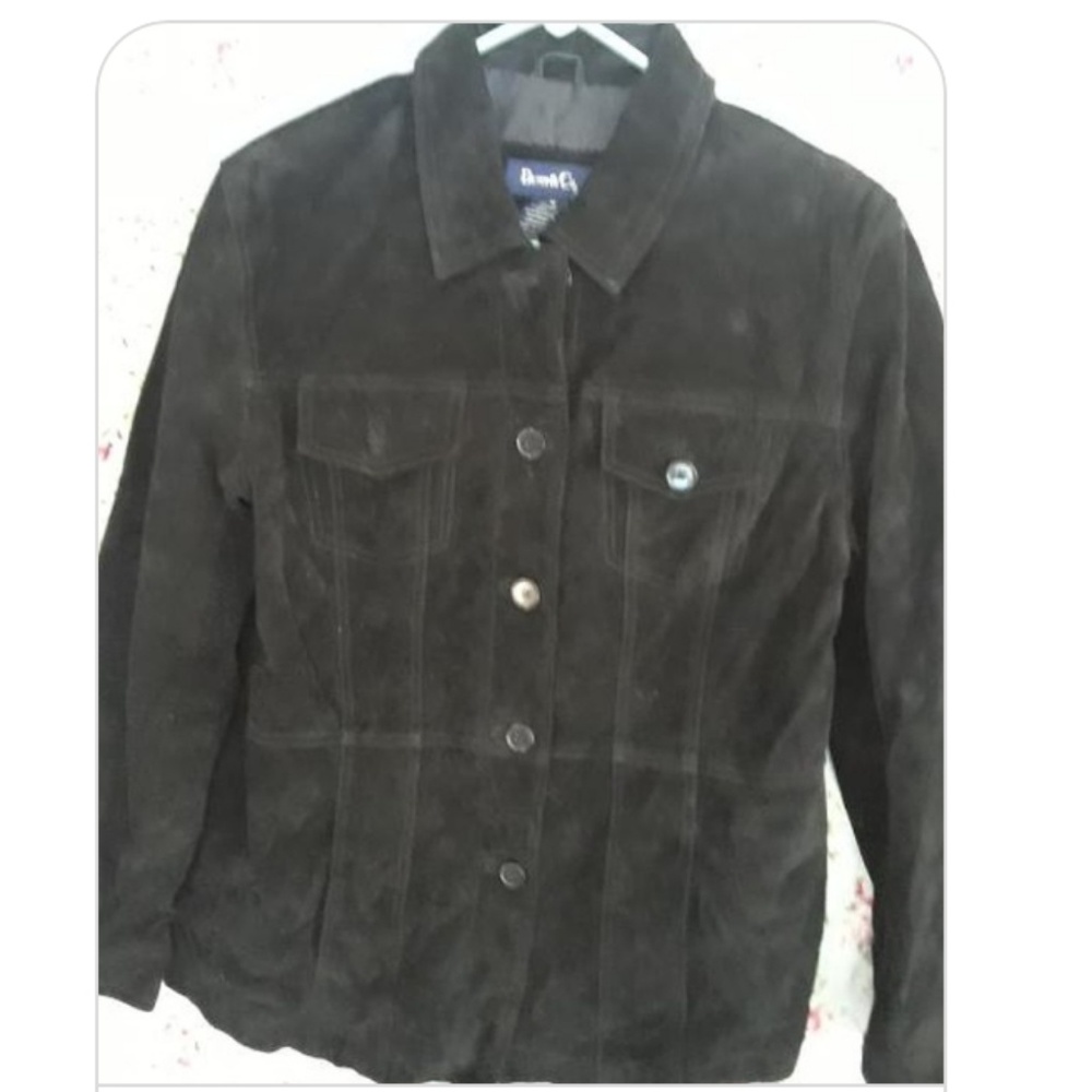 Black leather Denim & Co jacket